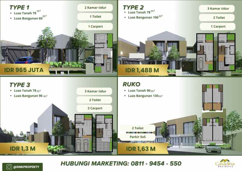 jual rumah casadina residence bekasi