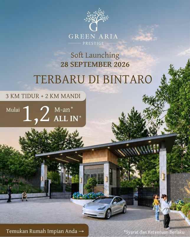 jual rumah green aria prestige ciputat