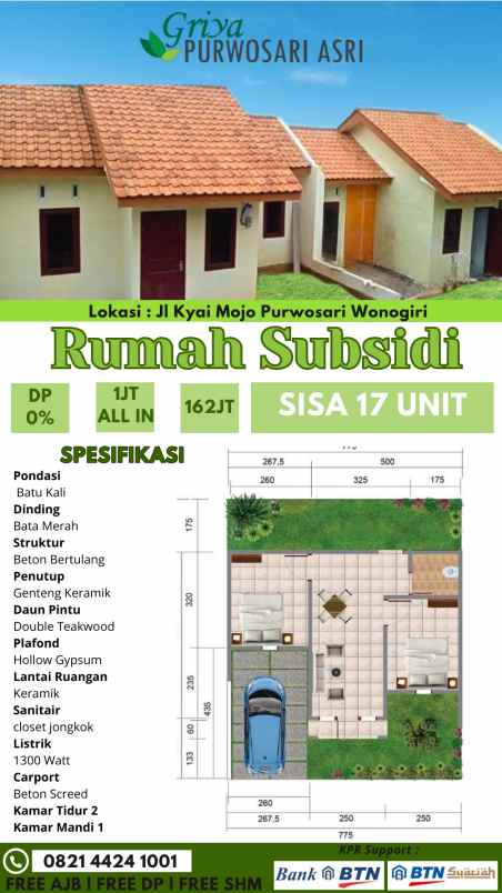 jual rumah promoo area wonogiri