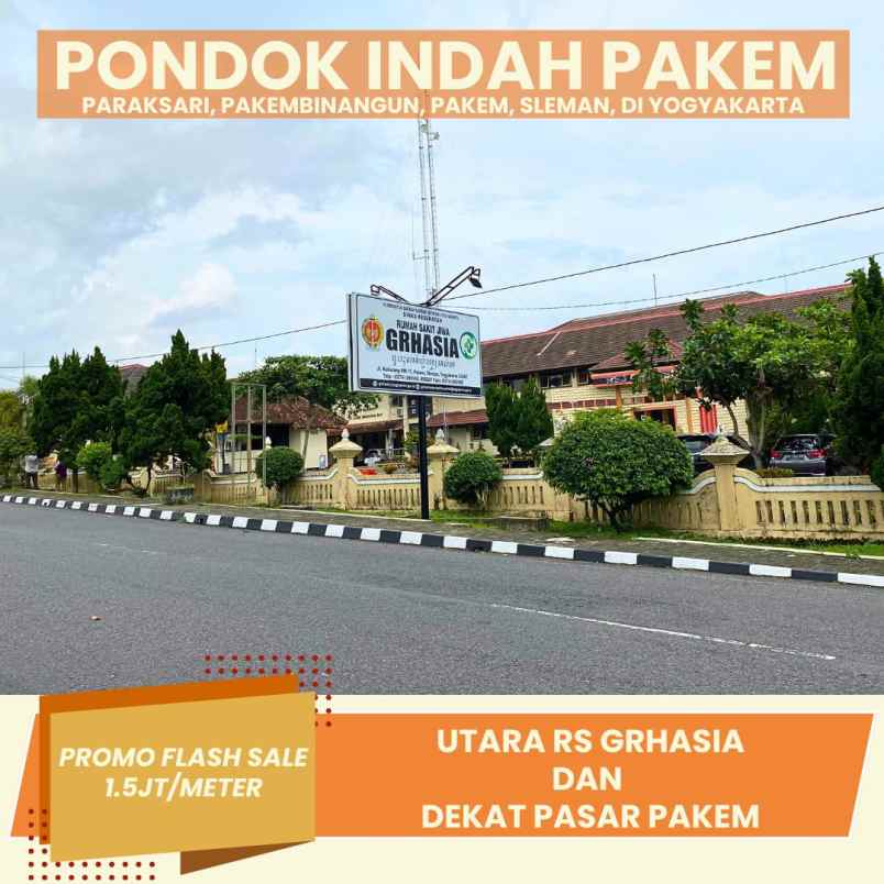 pekarangan strategis 1 5jt meter di utara rs grhasia