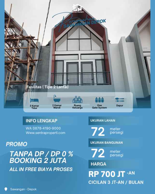 promo tanpa dp rumah 2 lantai di depok