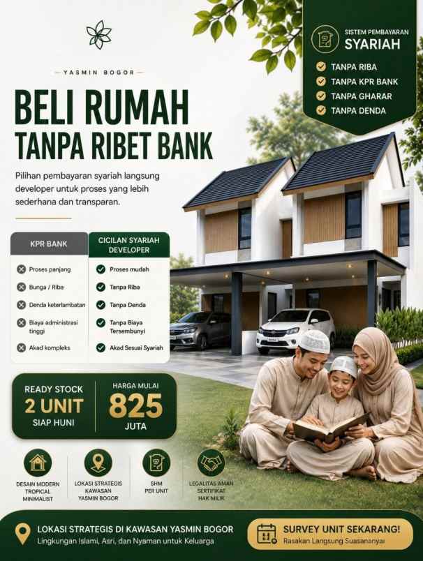 rumah baru 2 lt di pusat kota bogor dekat tol yasmin