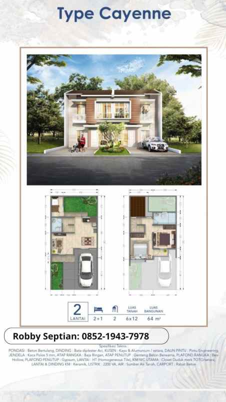 rumah cluster 2 lantai harga 1 5m