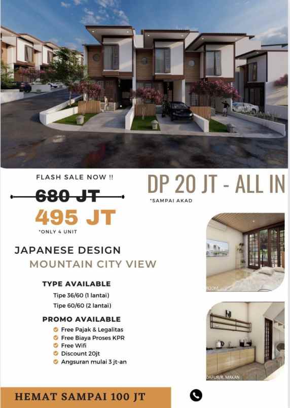 rumah design jepang kpr dp 10 di bandung timur