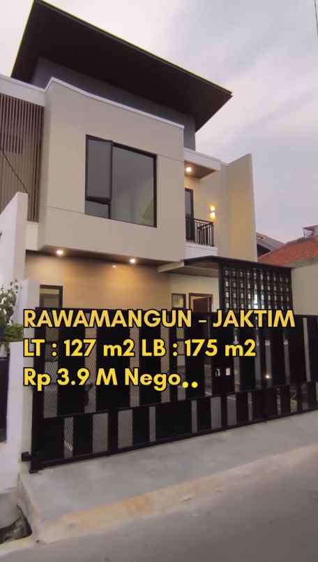 rumah dijual baru modern di rawamangun jakarta timur