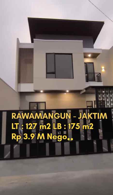 rumah dijual baru modern di rawamangun jakarta timur