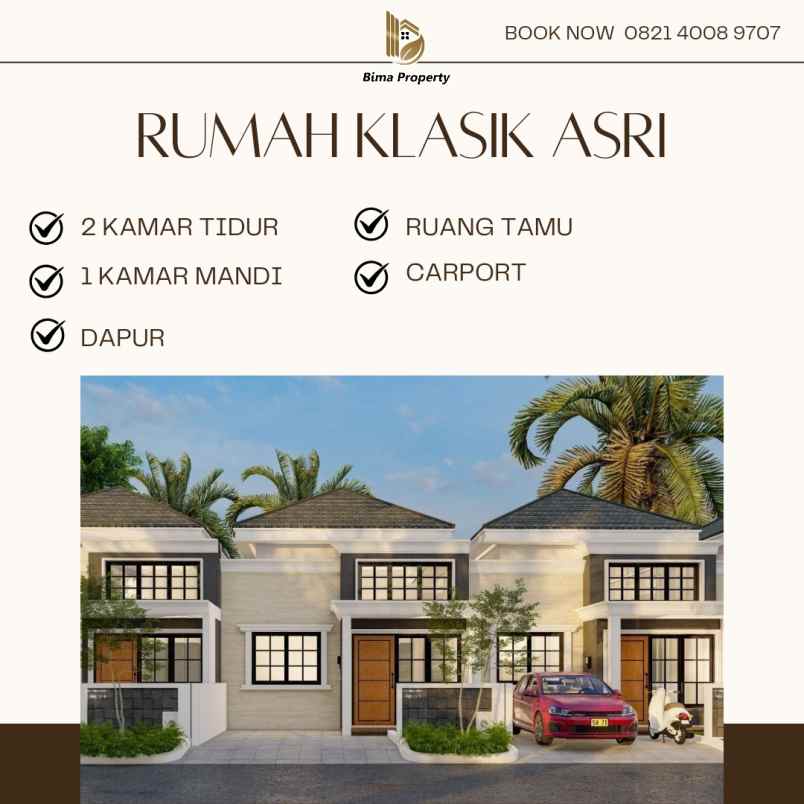 rumah klasik nuansa villa dengan suasana asri