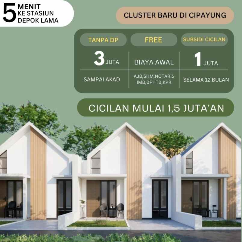 rumah konsep mezzanine murah deket asiun