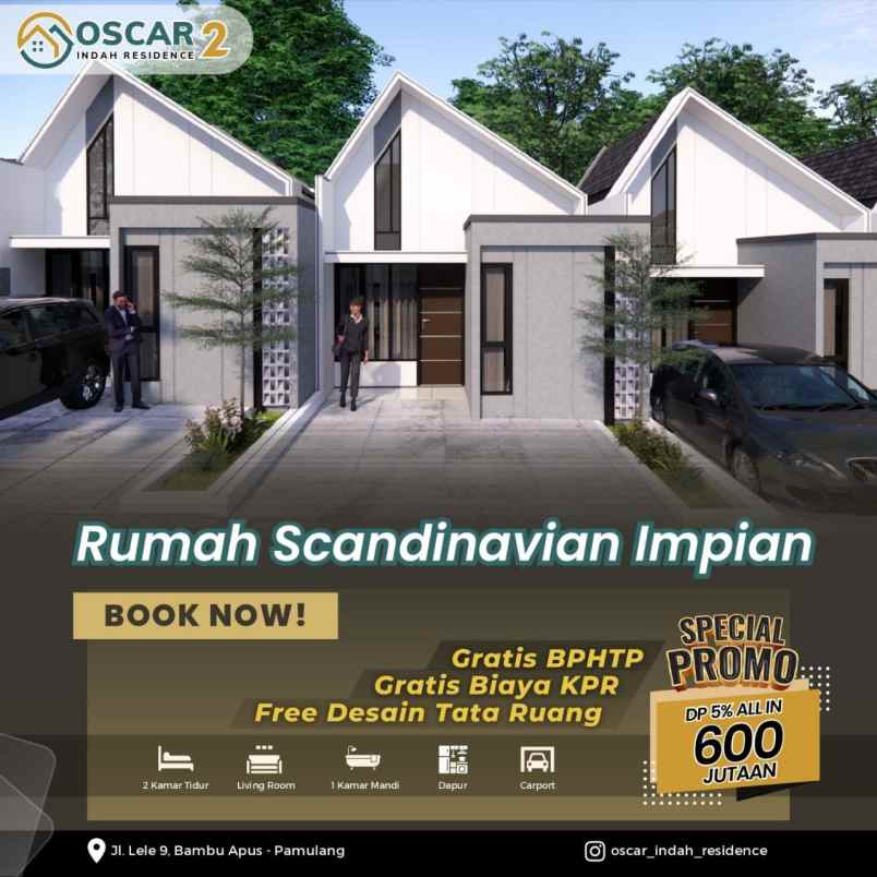 rumah konsep skandinavian harga 600 jutaan dp hanya5