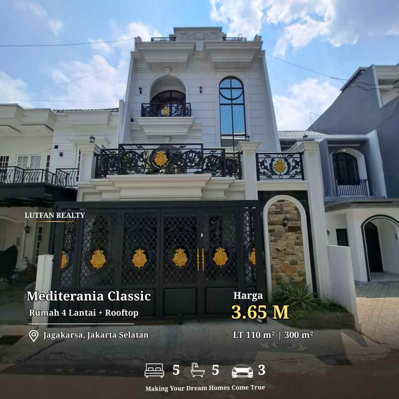 rumah mediterania jagakarsa dalam cluster