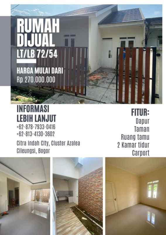 rumah minimalis perum citra indah city cileungsi