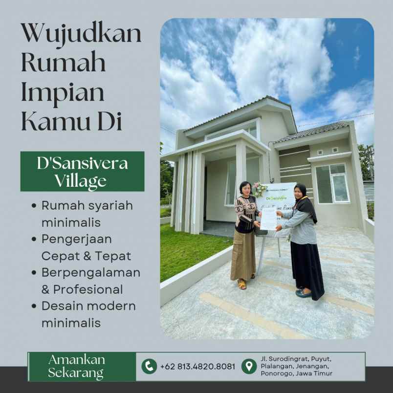 rumah minimalis syariah satu lantai ponorogo