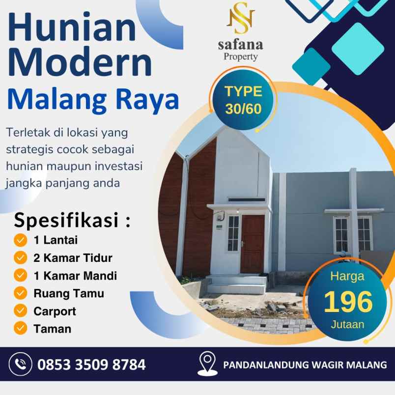 rumah modern 1 lantai lokasi pandanlandung