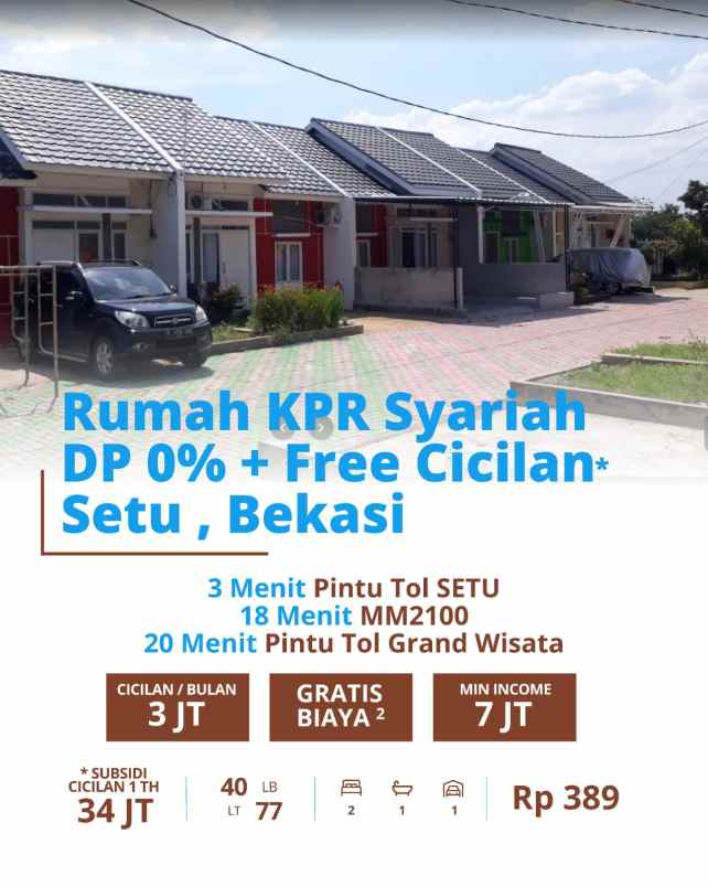 rumah murah promo dp0 di setu bekasi