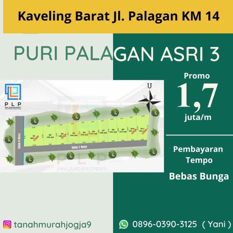 tanah 1 7 juta m dekat jalan palagan km 14