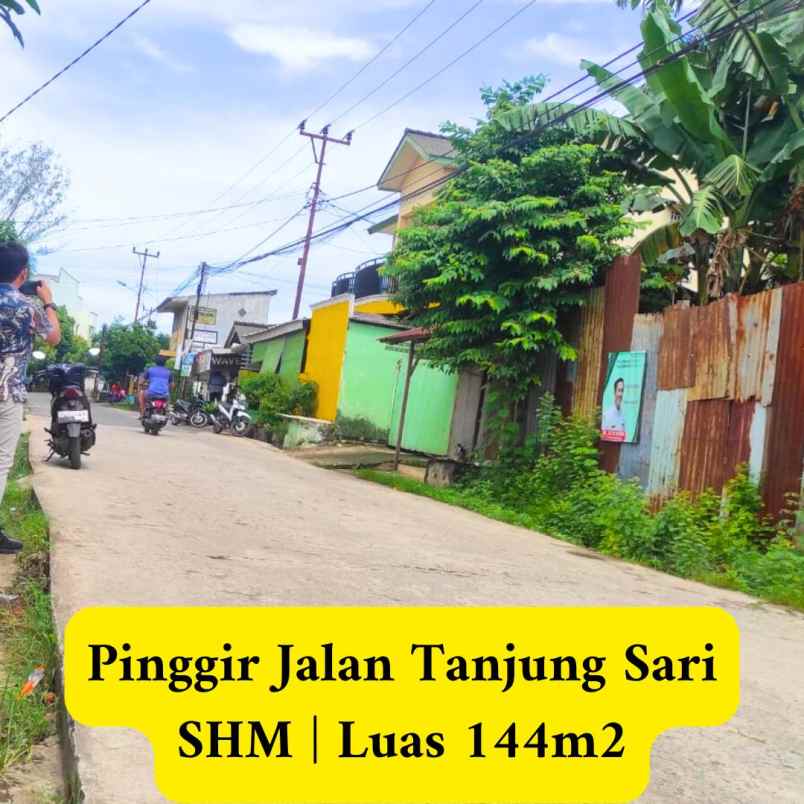 tanah 144 m di jalan tanjung sari kalidoni