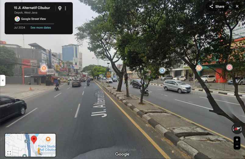 tanah komersial di jl alternatif cibubur depok