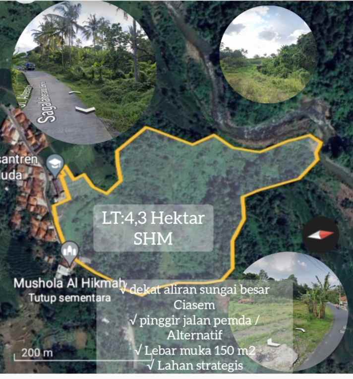 tanah strategis dekat aliran sungai besar subang