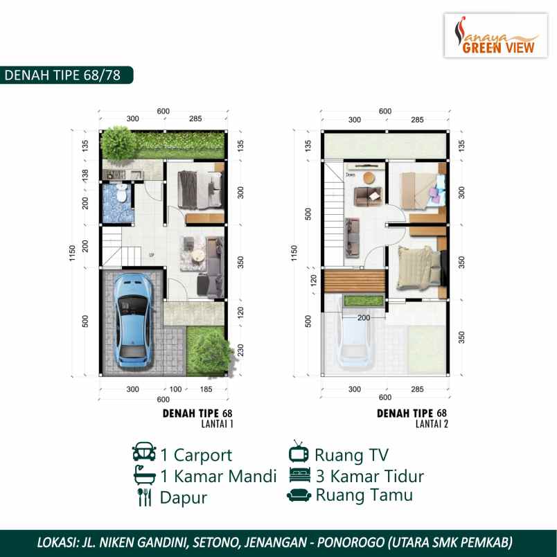 terbaru rumah 2 lantai syariah minimalis di ponorogo