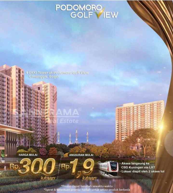 dijual apartemen podomoro golf view