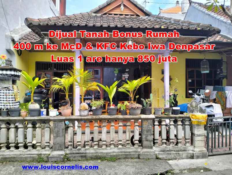 dijual murah tanah bonus rumah di kebo iwa denpasar