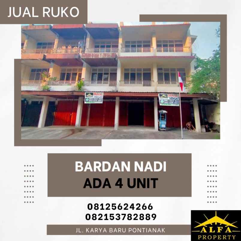 dijual ruko gudang kantor jl bardan nadi