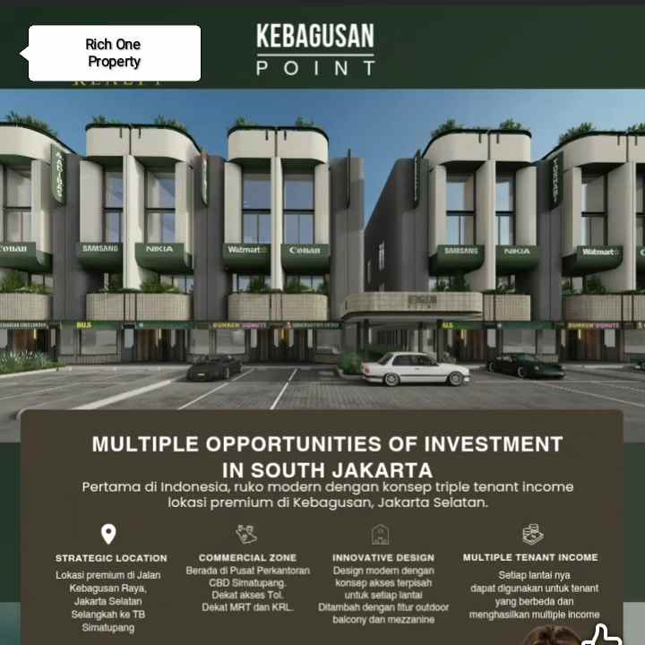 dijual ruko gudang kantor jl raya kebagusan jak selatan