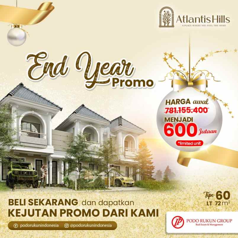 dijual rumah atlantis hill