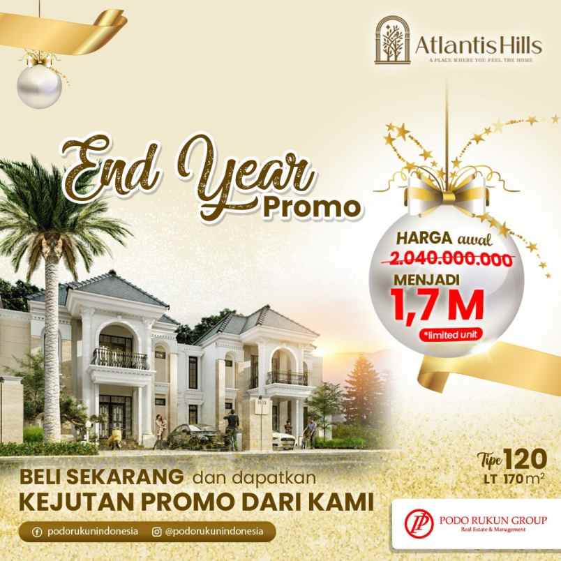 dijual rumah atlantis hill