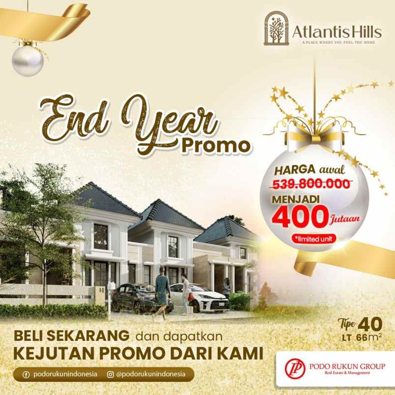 dijual rumah atlantis hill