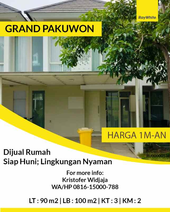 dijual rumah canberra grand pakuwon