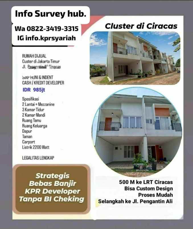 dijual rumah ciracas