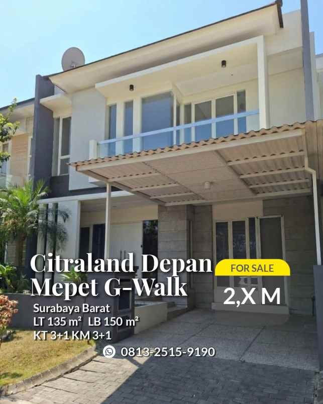 dijual rumah citraland vila taman telaga