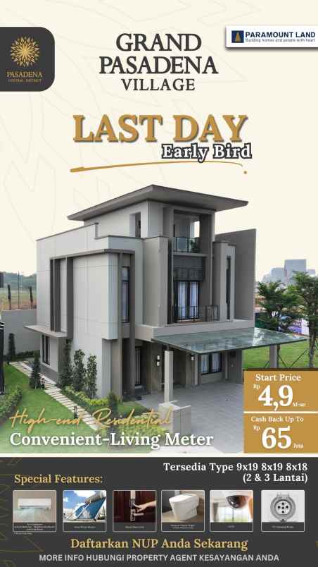 dijual rumah grand pasadena village