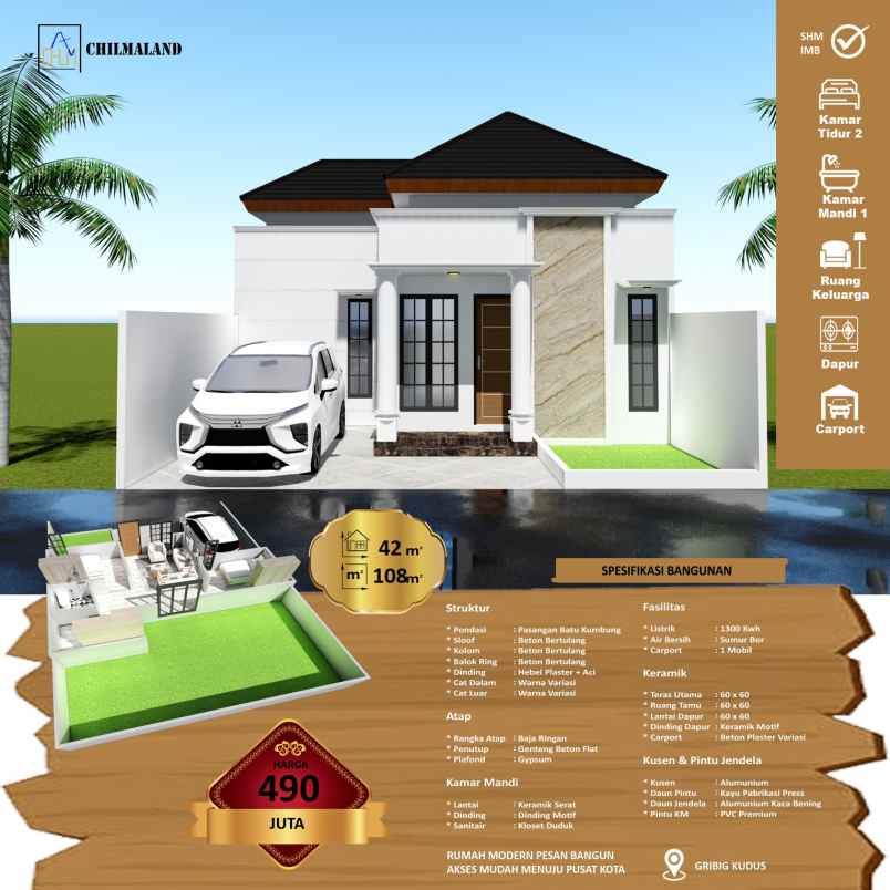 dijual rumah gribig kec gebog kudus