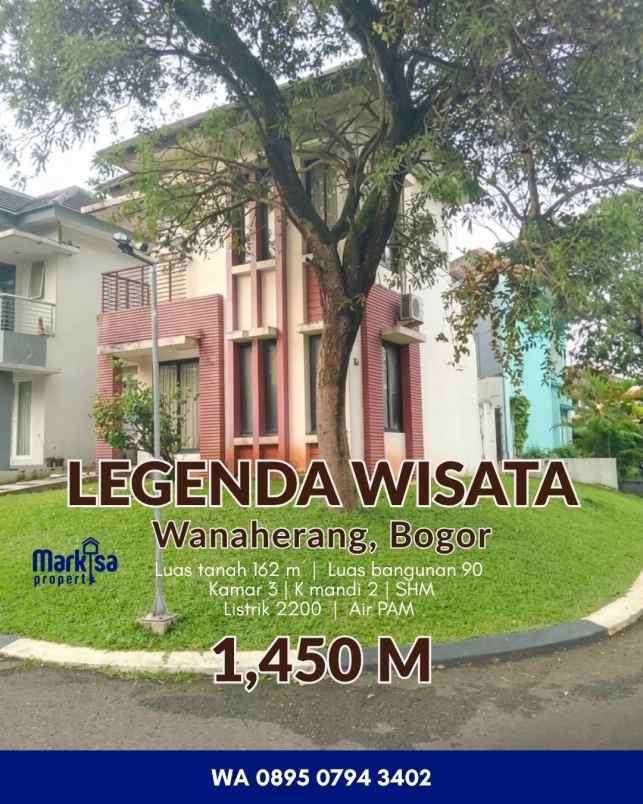 dijual rumah hook 2 lantai di legenda wisata cibubur
