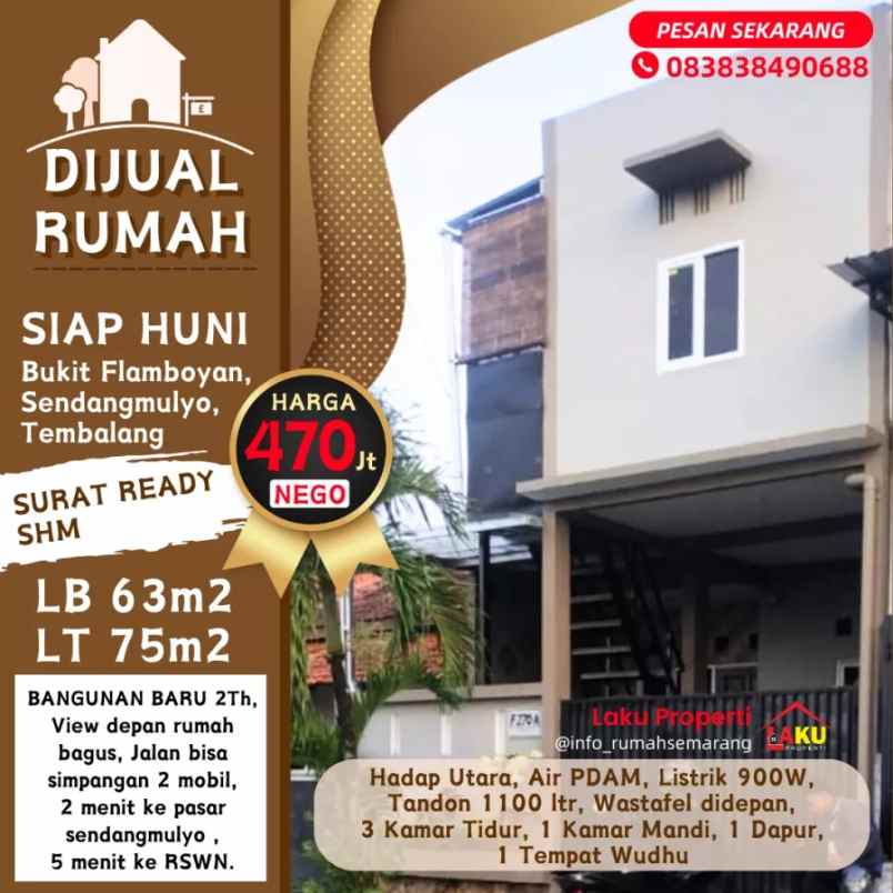 dijual rumah jalan bukit flamboyan