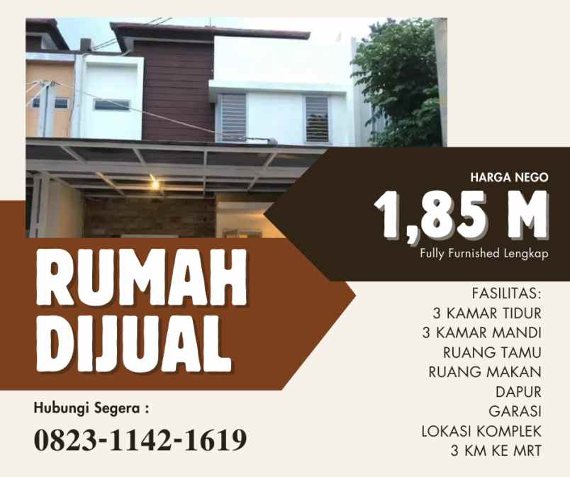 dijual rumah jalan raya bintaro rempoa