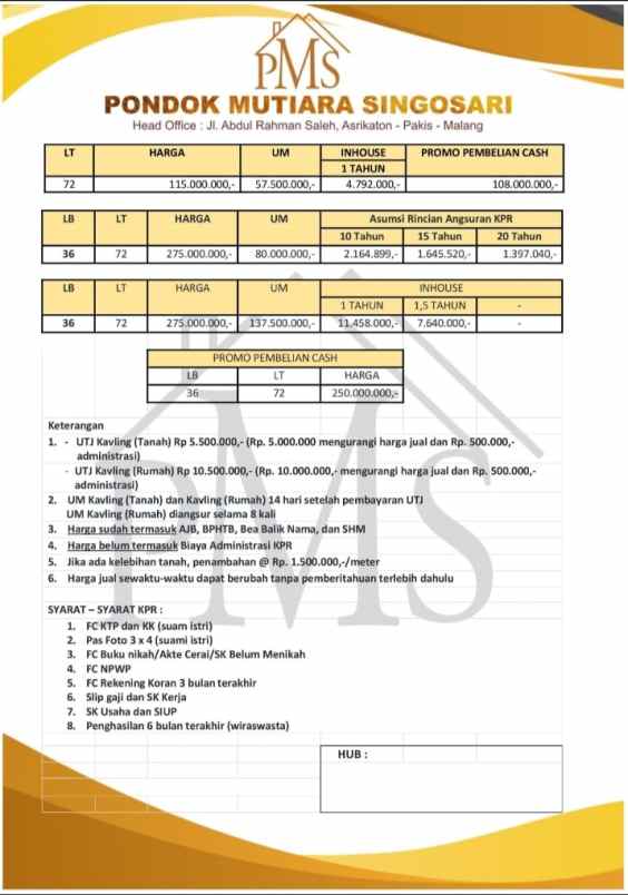 dijual rumah jl raya dengkol singosari