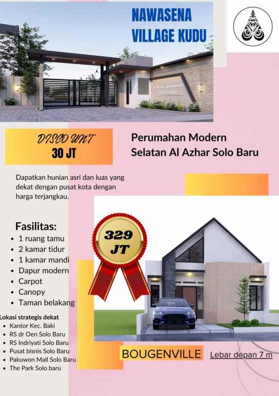 dijual rumah jl rojolele sawahan kudu