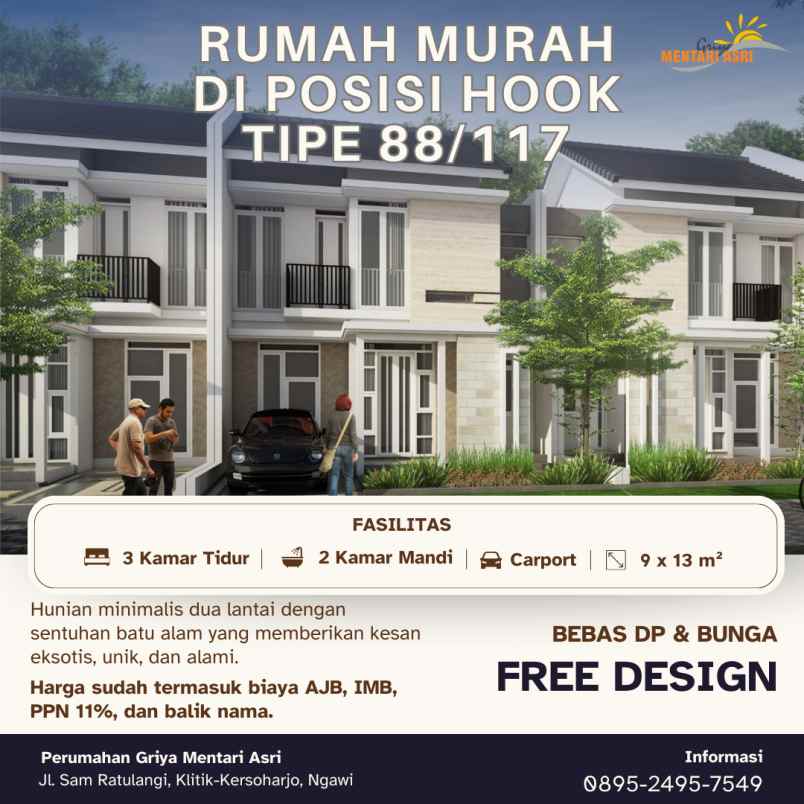 dijual rumah jl sam ratulangi klitik