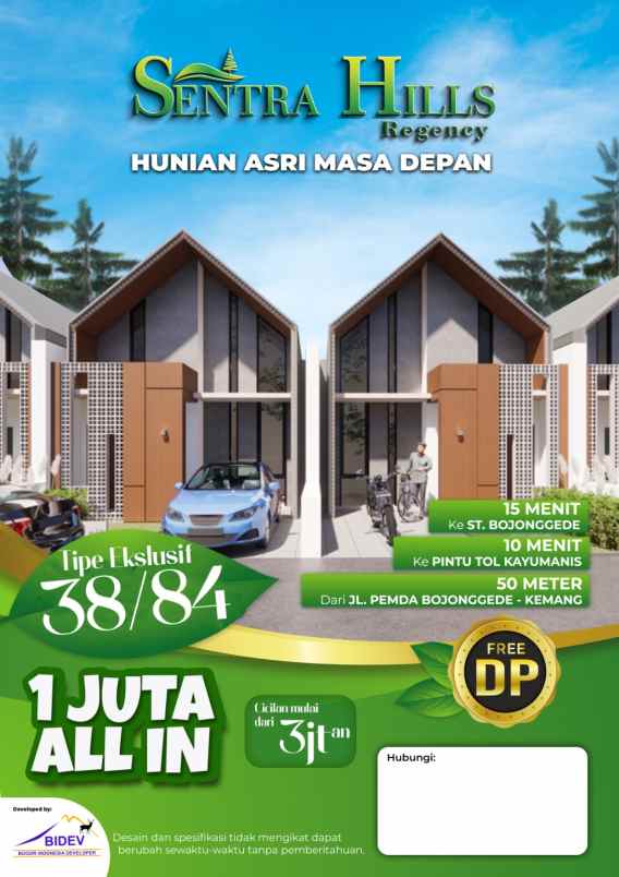 dijual rumah jl sentra hills residence