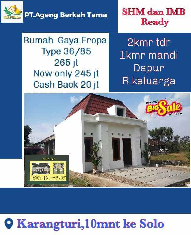 dijual rumah karangturi plesungan