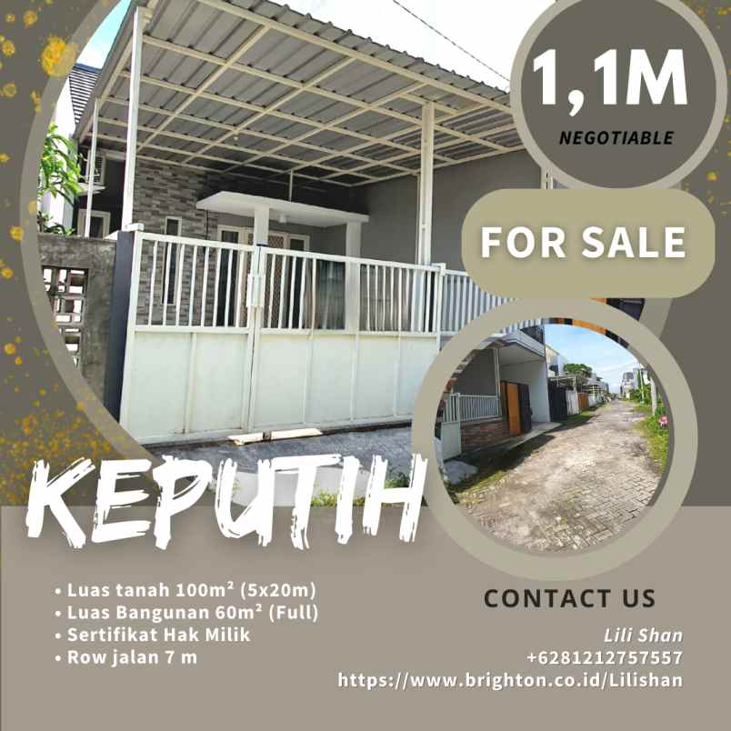 dijual rumah keputih tegal