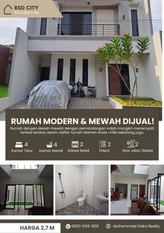 dijual rumah komplek kencana loka bsd