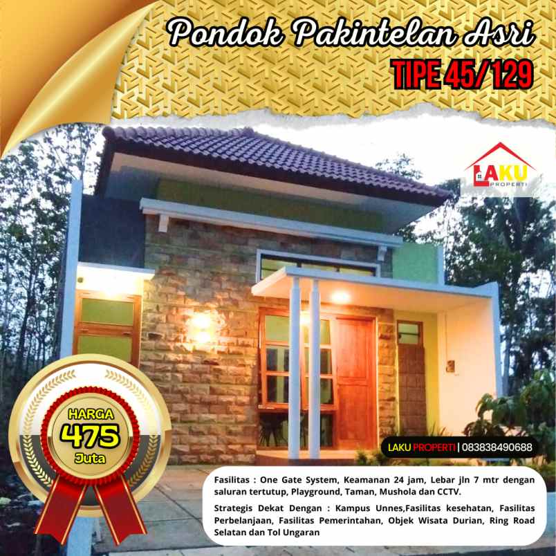 dijual rumah pakintelan gunungpati