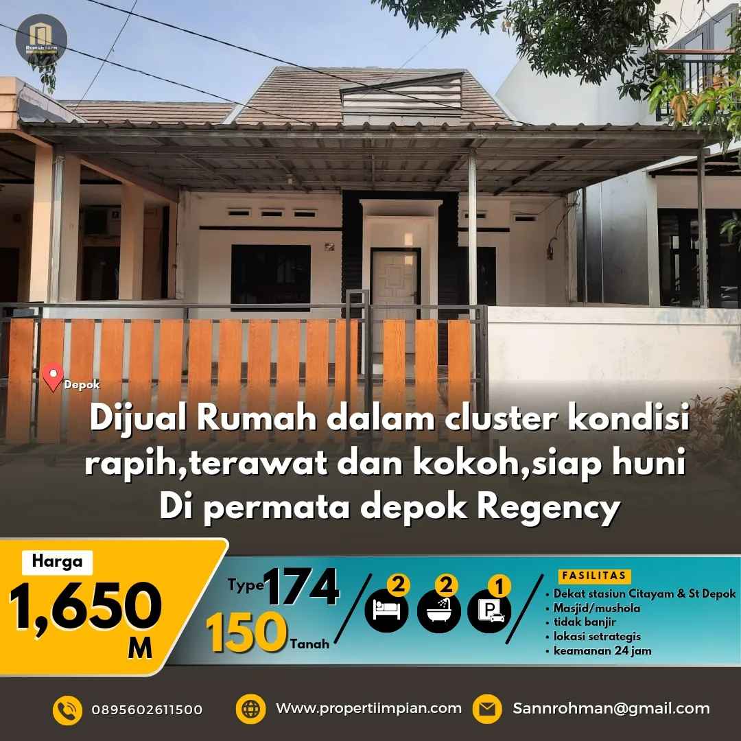 dijual rumah permata depok regency