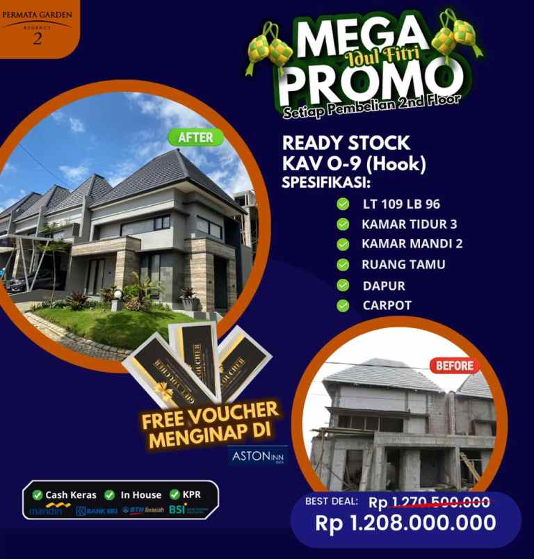 dijual rumah permata garden regency 2