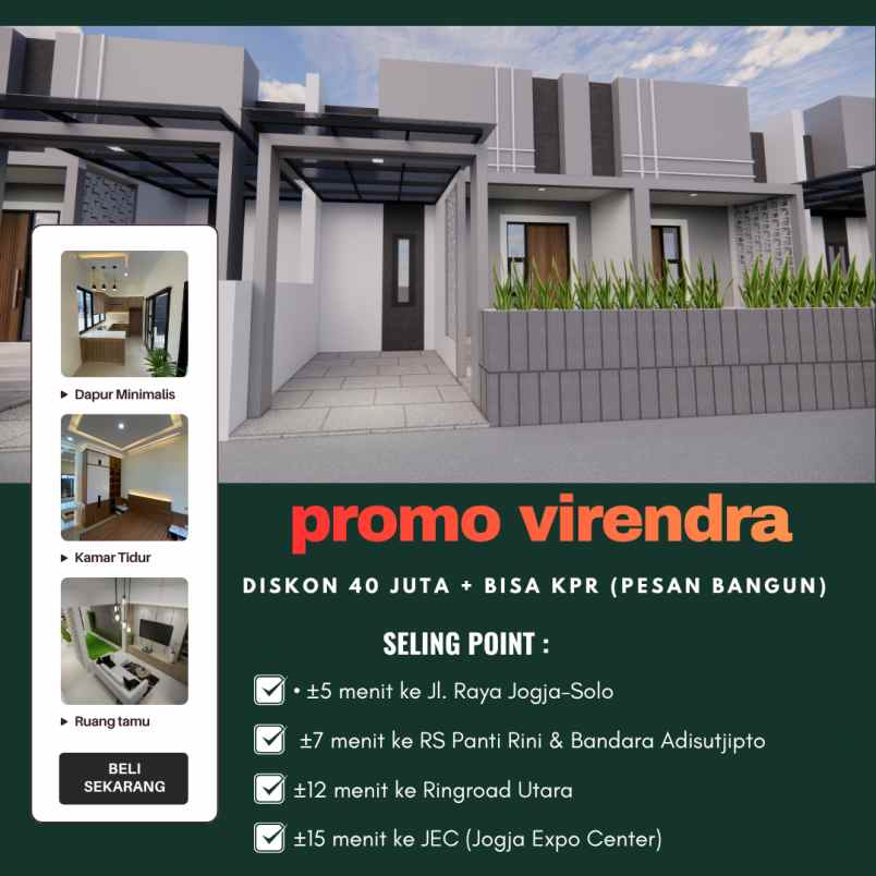 dijual rumah perumahan virendra berbah