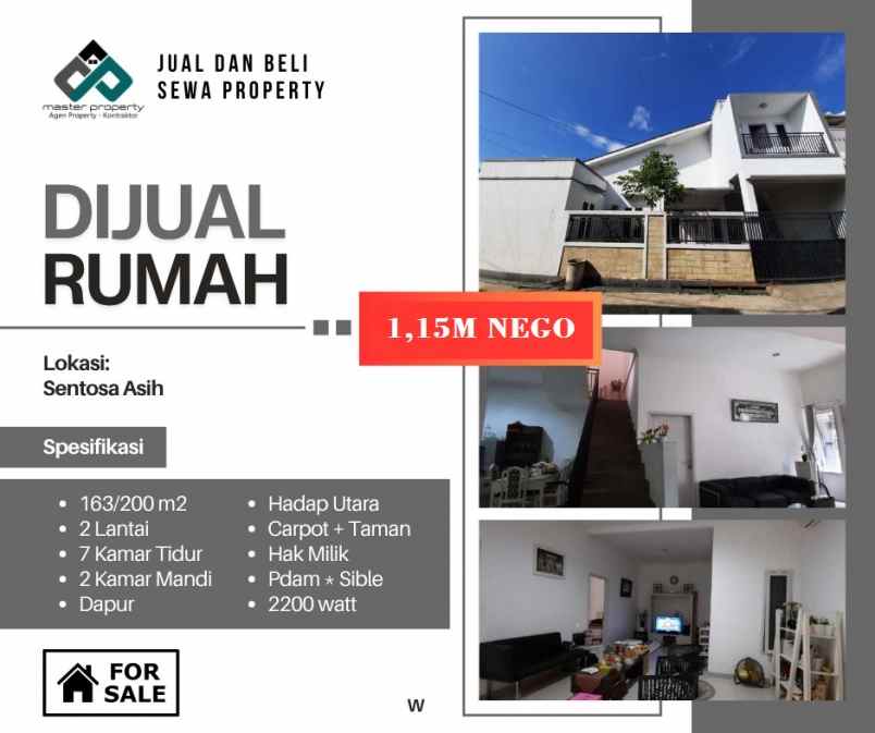 dijual rumah santosa asih